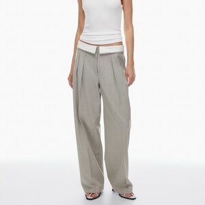 Aritzia Babaton Bureau Foldover Pant Light Grey Size 6